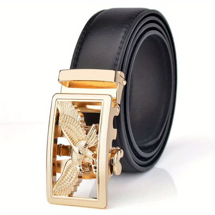 Ceinture en cuir pour homme avec décor d'aigle volant creux