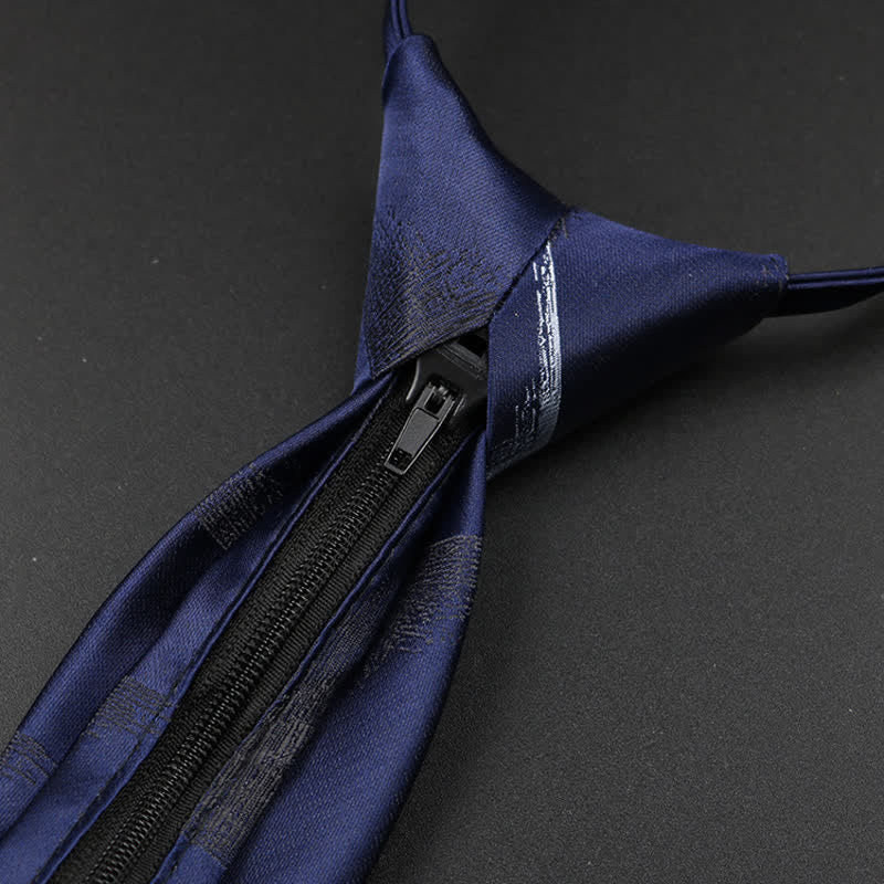 Cravate zippée bleu-gris pour homme Horizon