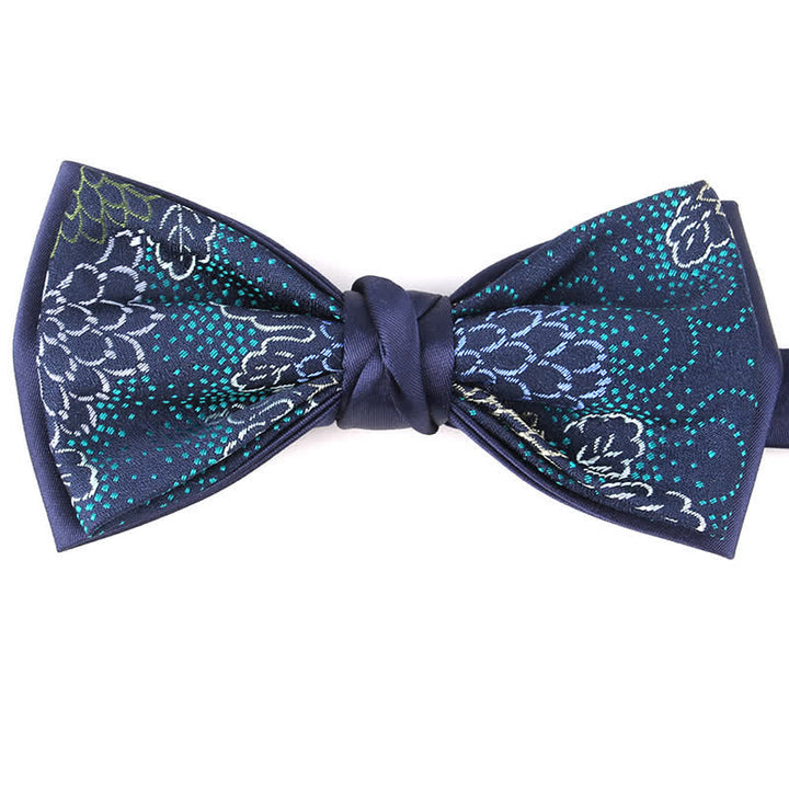 Nœud papillon élégant à motif floral et botanique pour homme