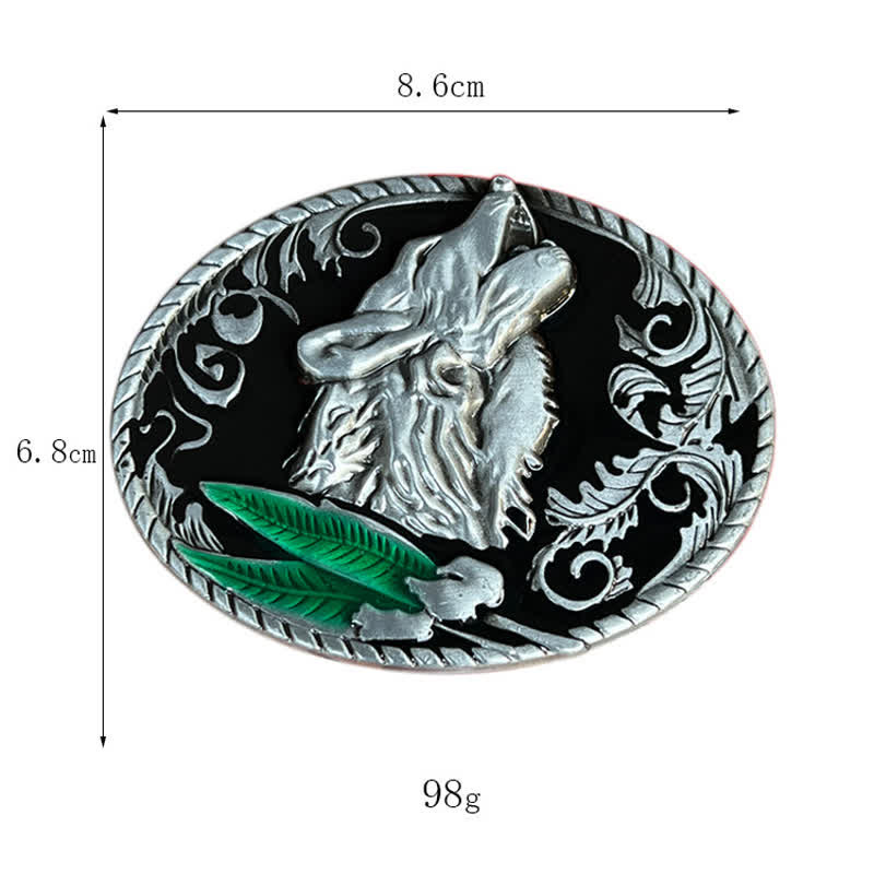 Ceinture en cuir à boucle tête de loup hurlant DIY pour homme