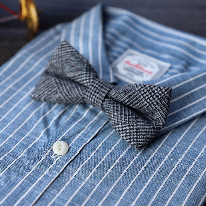 Nœud papillon simple en tweed de laine mélangée pour homme
