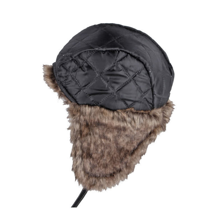 Chapeau de trappeur en similicuir doux et moelleux avec protection des oreilles
