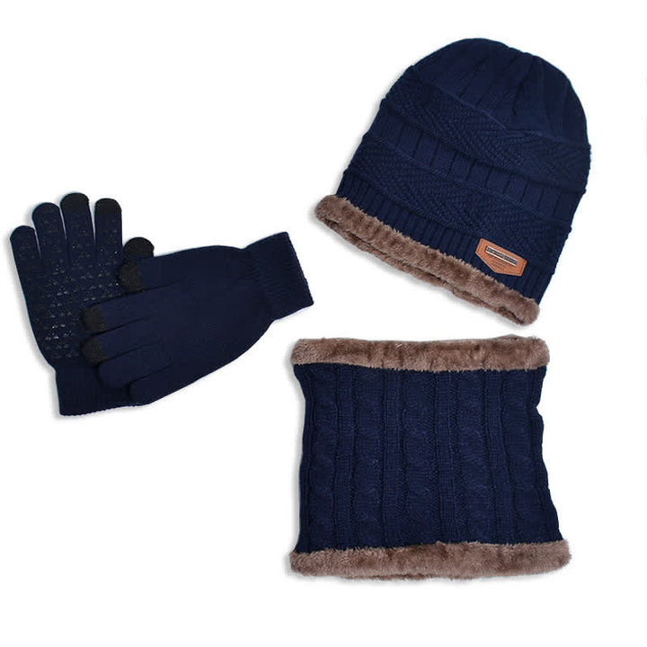 Ensemble bonnet, écharpe, gants tricotés pour adulte et enfant 3 pièces