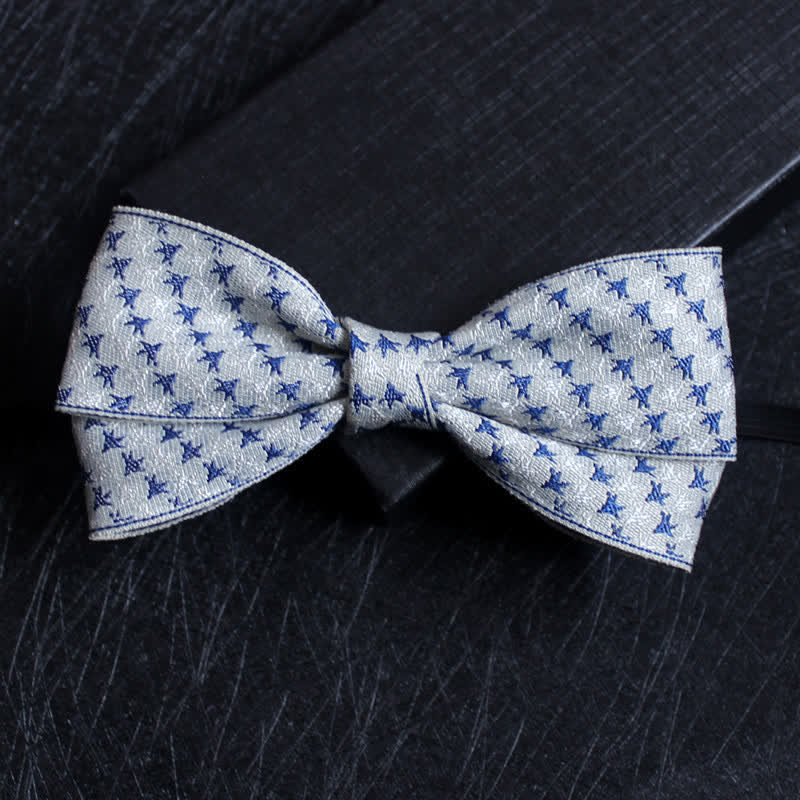 Nœud papillon double épaisseur à motif abstrait pour homme