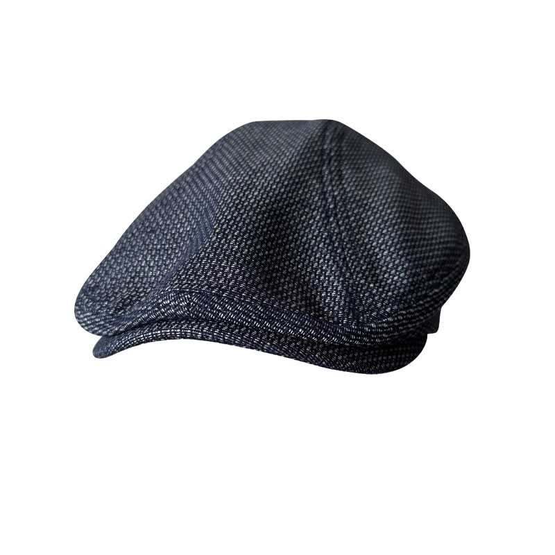 Béret plat en lin bleu marine de peintre