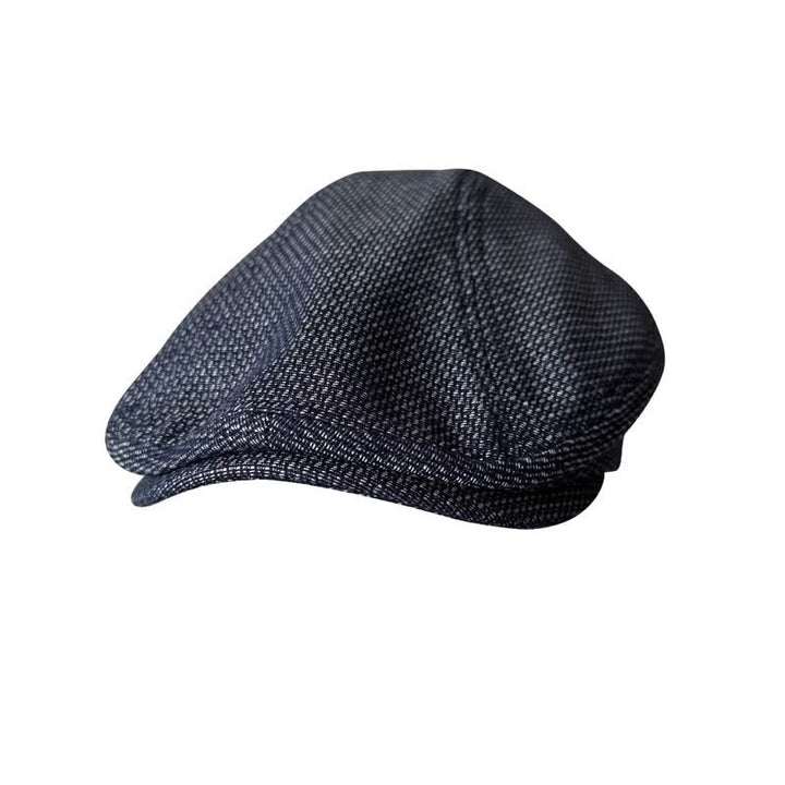 Béret plat en lin bleu marine de peintre