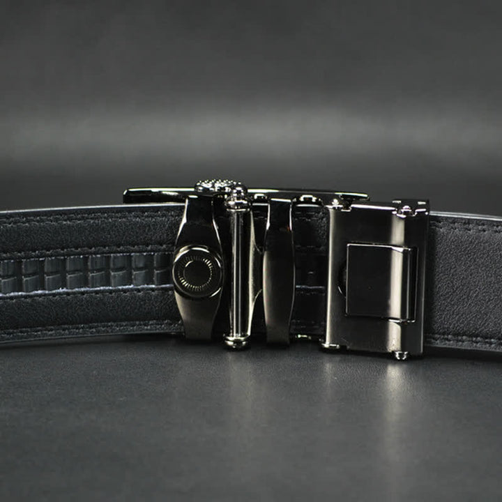 Ceinture en cuir à boucle automatique creuse simple pour homme