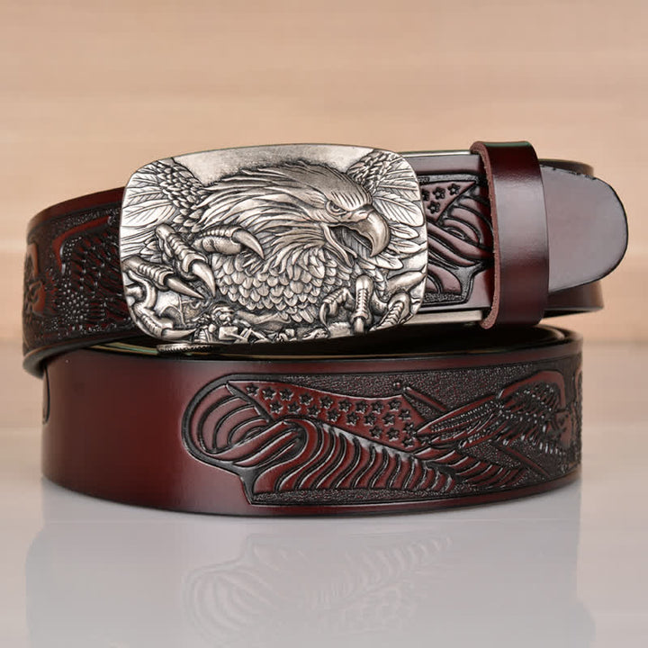 Ceinture en cuir à boucle automatique pour homme Mighty Eagle Sharp Claw