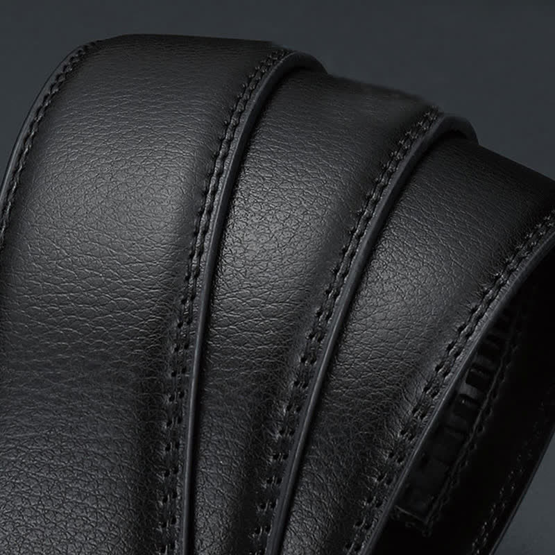 Ceinture en cuir à boucle automatique de luxe en relief pour homme