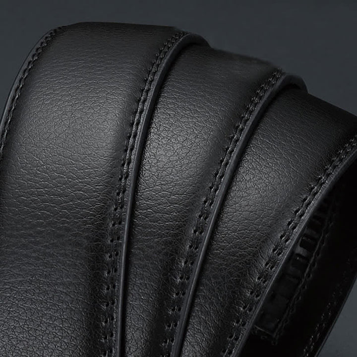 Ceinture en cuir à boucle automatique de luxe en relief pour homme