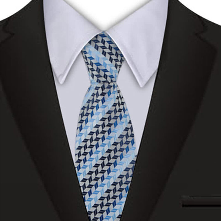 Cravate géométrique créative pour homme Nuances de bleu