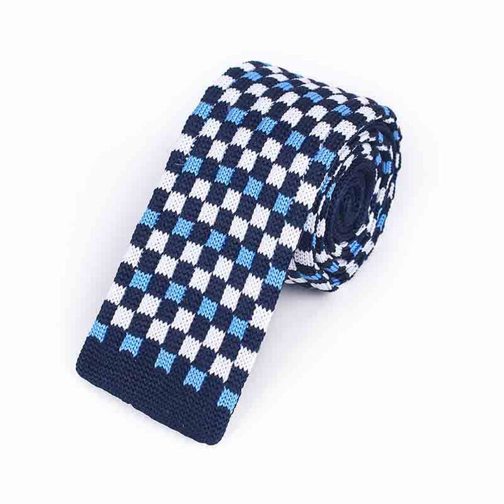 Cravate tricotée carrée colorée à pixels pour hommes