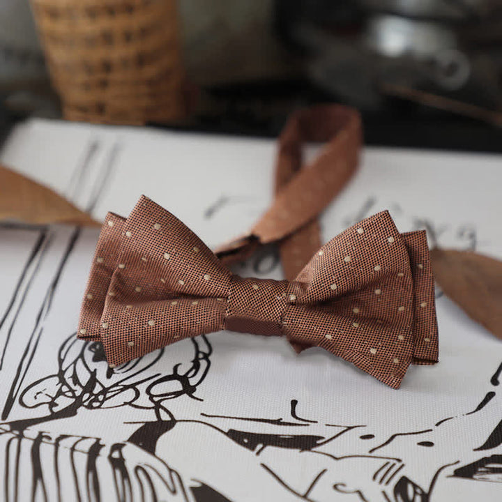 Nœud papillon élégant à pois et rayures pour homme