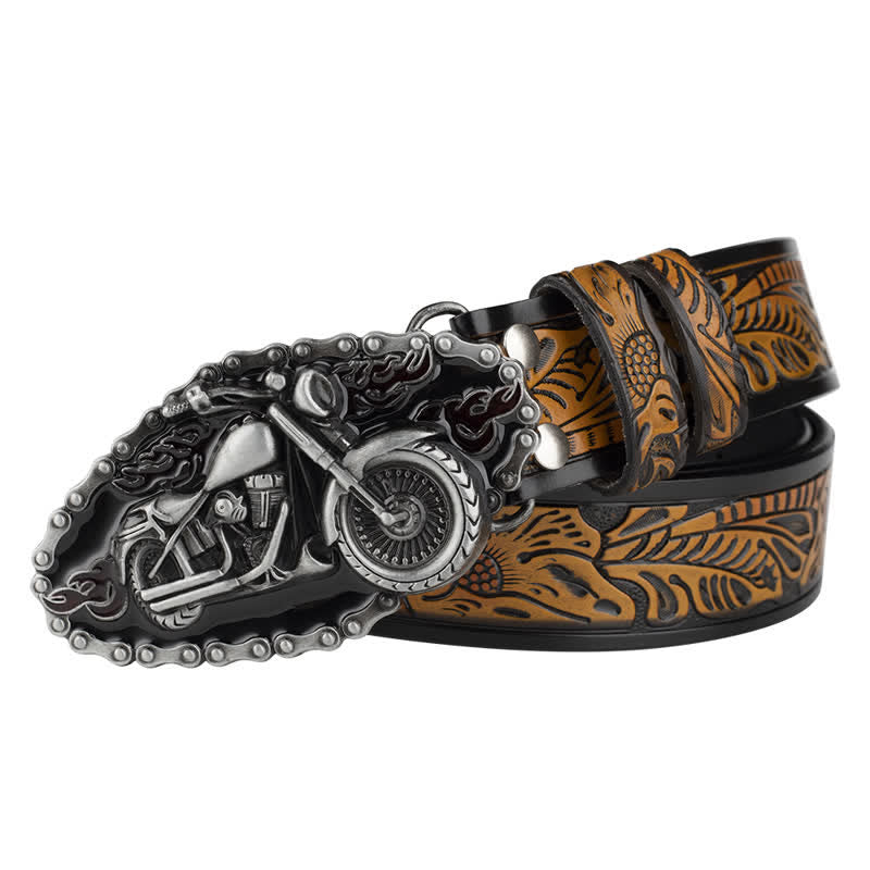 Ceinture en cuir style motard punk rock pour homme