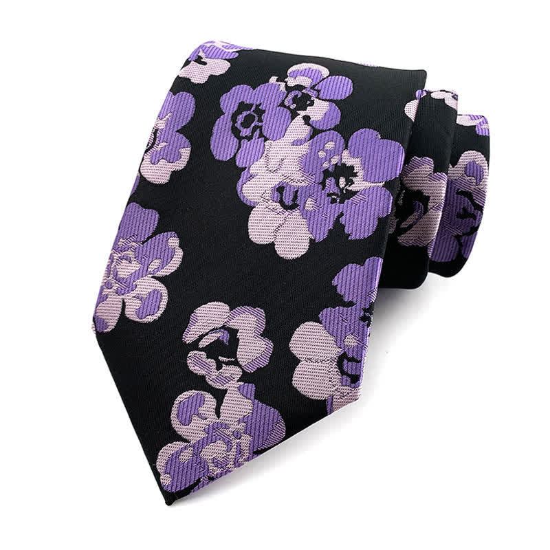 Cravate de luxe moderne à motif floral pour homme