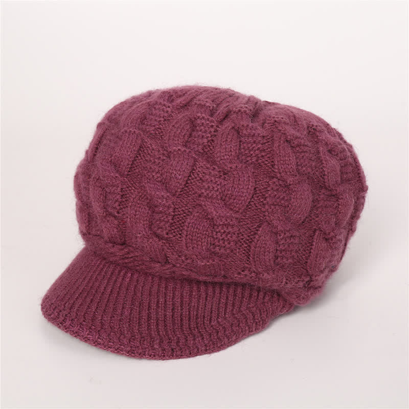 Bonnet à visière ample avec doublure moelleuse pour femme