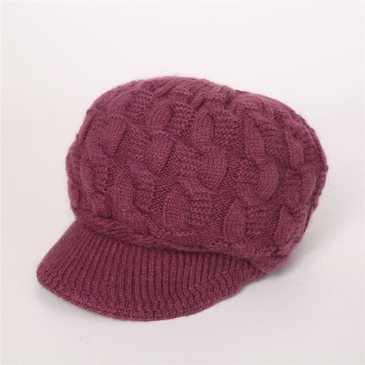 Bonnet à visière ample avec doublure moelleuse pour femme