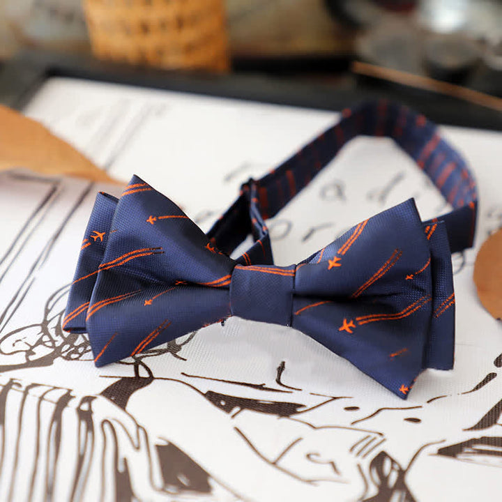 Nœud papillon élégant à pois et rayures pour homme