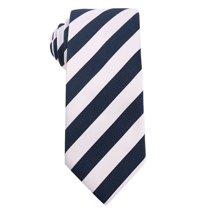 Cravate de bureau pour homme de la série Marine Blue - Bande simple - image 7