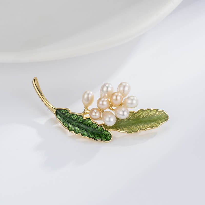 Broche Jasmin en perles d'eau douce pour femme