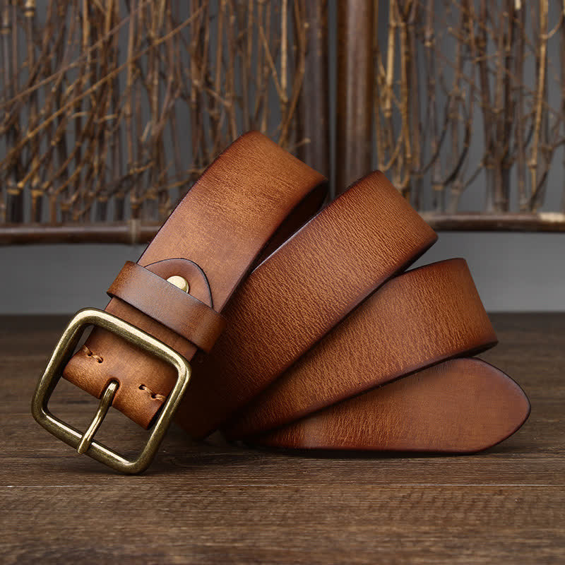 Veste décontractée pour homme avec ceinture en cuir de vache souple