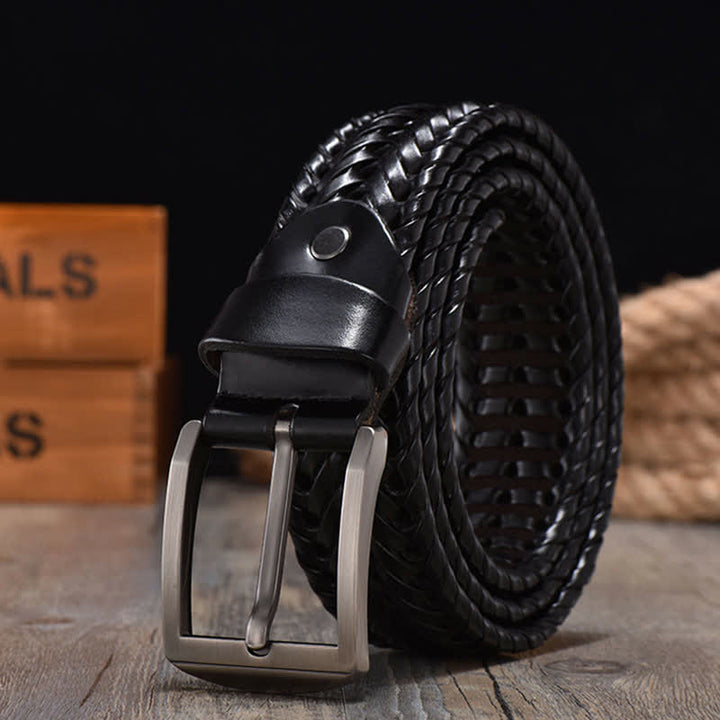 Ceinture en cuir tressée décontractée pour homme