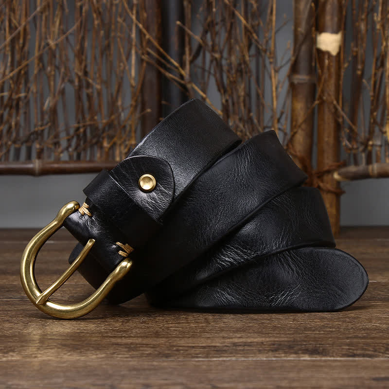 Ceinture en cuir usé et froissé tendance pour homme
