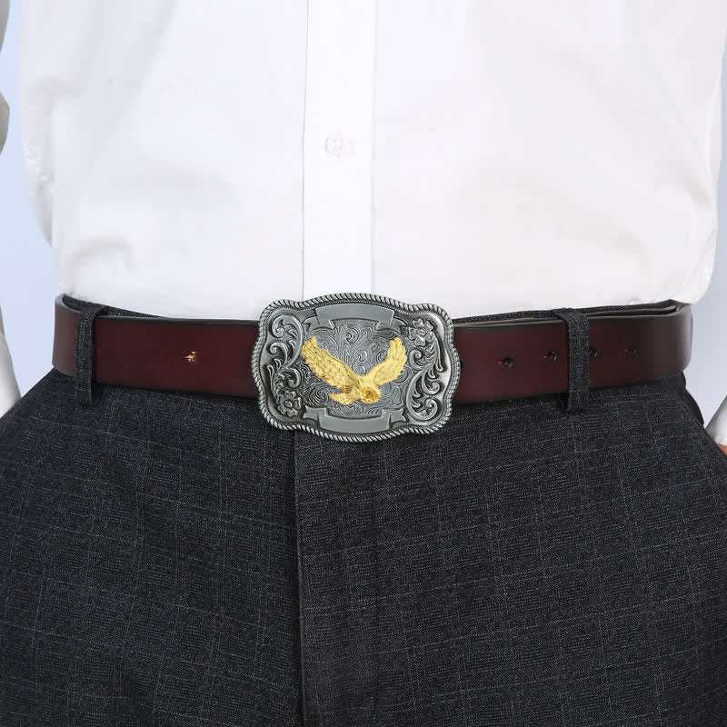 Ceinture en cuir à boucle animalière sculptée en or pour homme - image 11