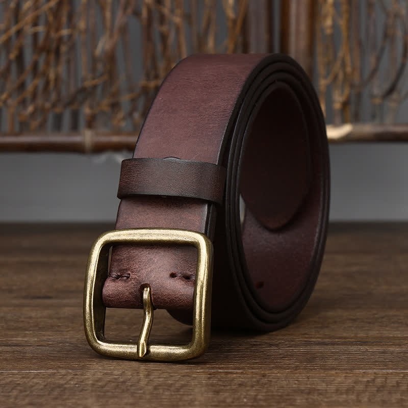 Veste décontractée pour homme avec ceinture en cuir de vachette souple - Brun - 46 - image 10