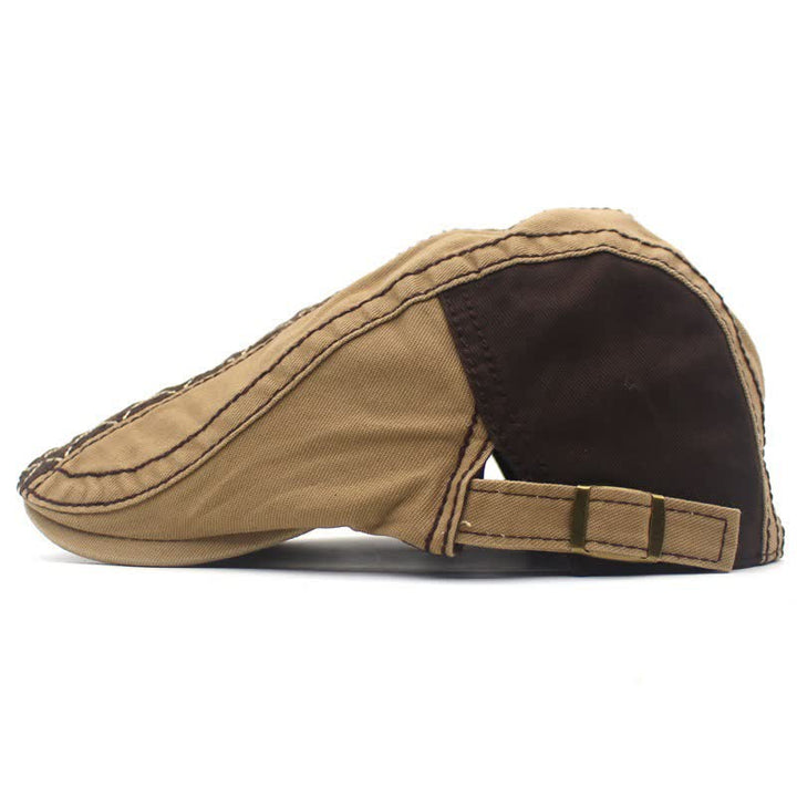 Béret à carreaux brodés vintage en patchwork