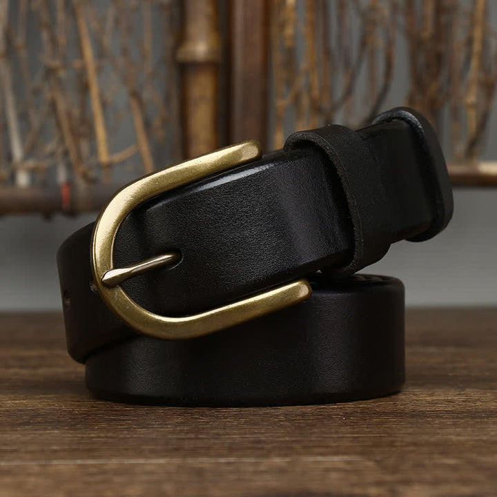 Ceinture décontractée en cuir lisse et brillant pour homme
