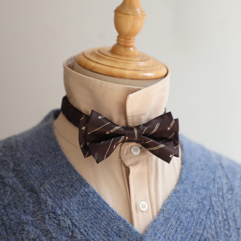 Nœud papillon élégant à pois et rayures pour homme