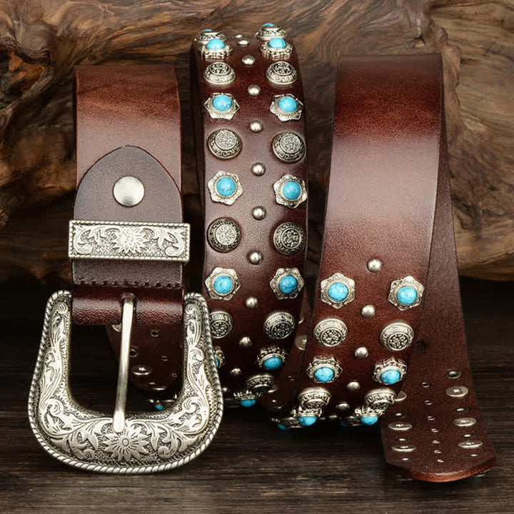 Ceinture unisexe luxueuse avec accents turquoise
