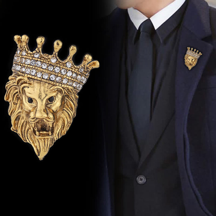 Broche pour homme représentant le roi lion