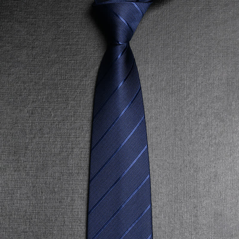 Cravate d'affaires en sergé de couleur foncée pour homme - Bleu - image 4