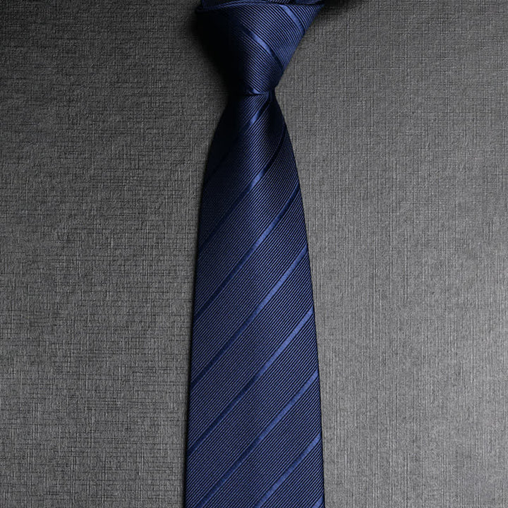 Cravate d'affaires en sergé de couleur foncée pour homme - Bleu - image 4