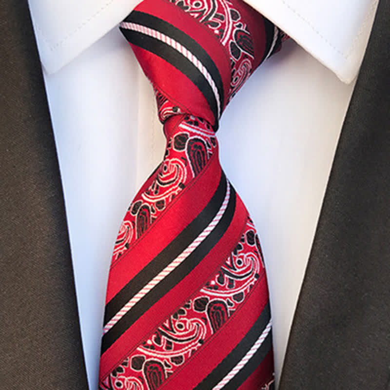 Cravate à rayures et motifs cachemire pour homme