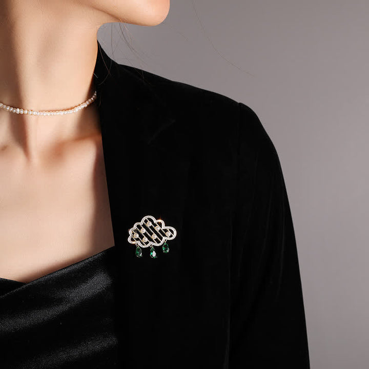 Broche en perles pour femme en forme de nuage de pluie