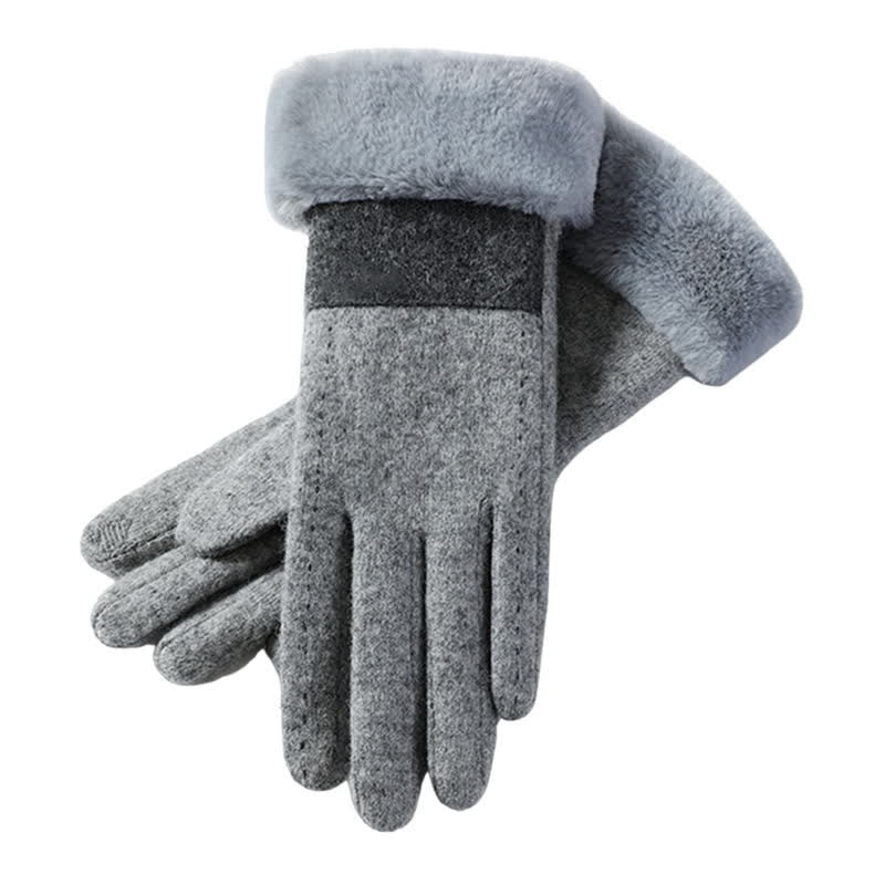 Gants en peluche doux et confortables pour écran tactile en forme de cœur pour femmes