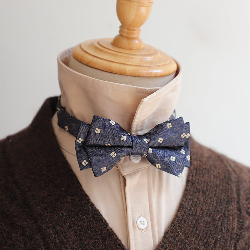 Nœud papillon rétro à motifs floraux et feuilles pour homme
