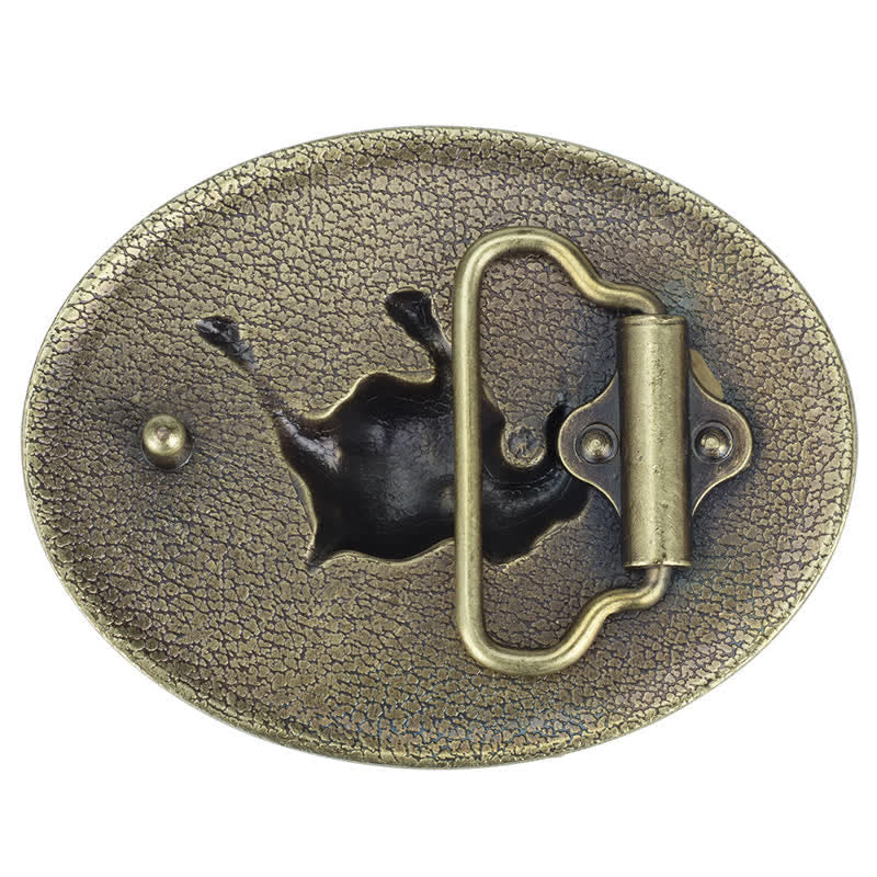 Ceinture en cuir à boucle pour homme avec motif de taureau de cow-boy