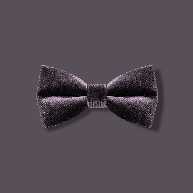 Nœud papillon en velours de couleur unie violet foncé pour homme