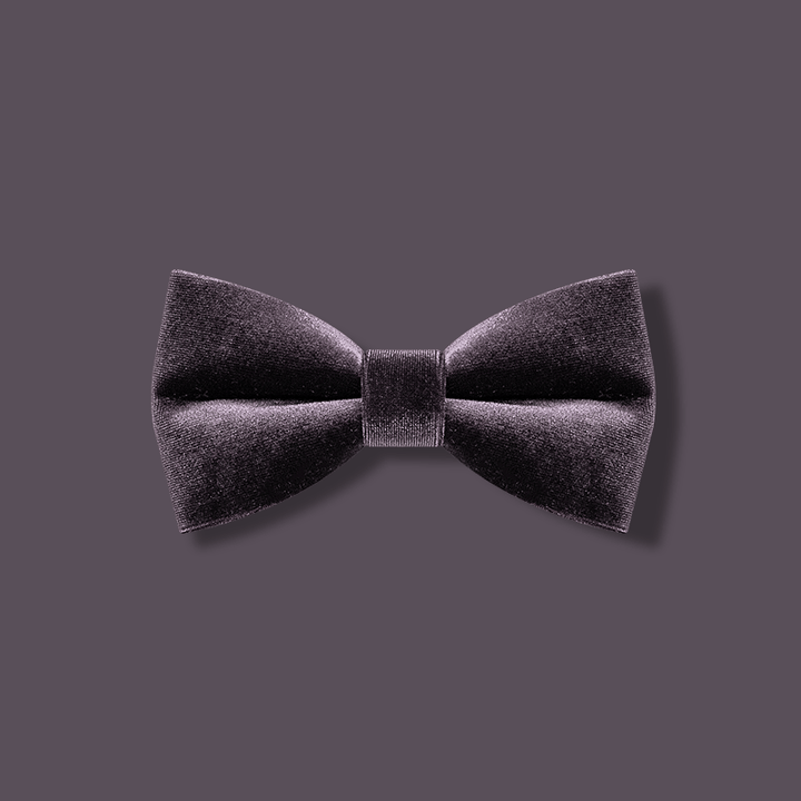Nœud papillon en velours de couleur unie violet foncé pour homme