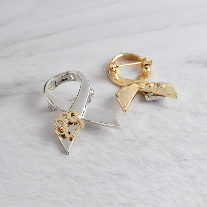 Broche patte de chiot en ruban pour femme