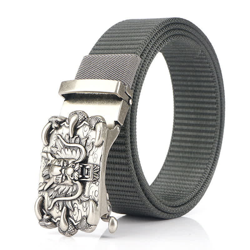 Ceinture décontractée en nylon à motif dragon pour homme