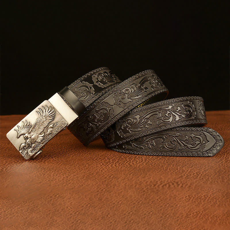 Ceinture en cuir pour homme avec ailes déployées en forme d'aigle