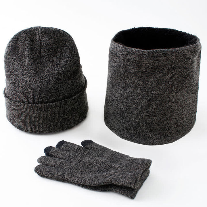 Ensemble de 3 bonnets chauds, écharpes, gants pour écran tactile
