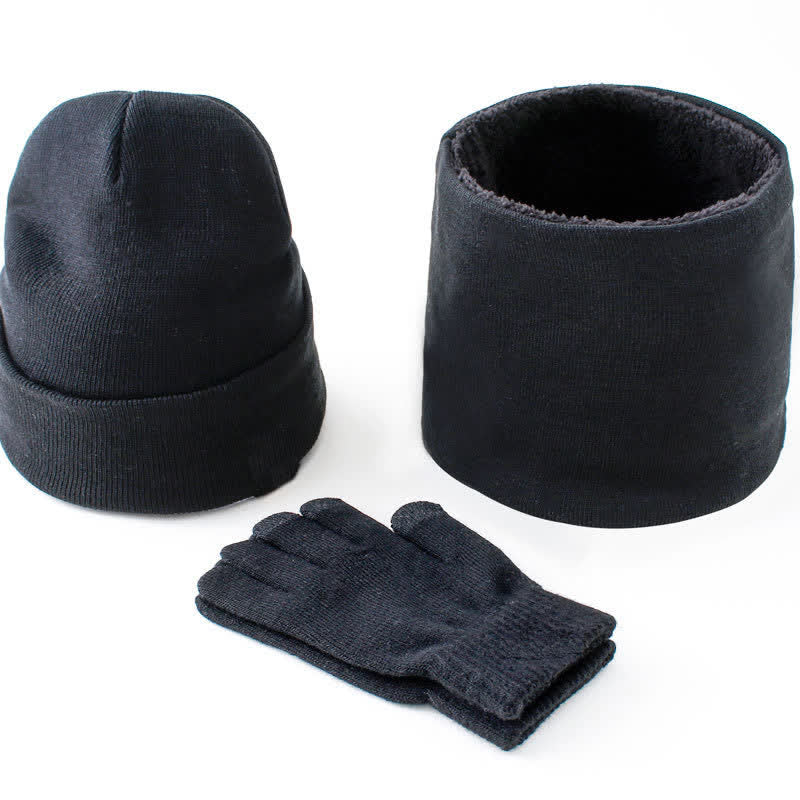 Ensemble de 3 bonnets chauds, écharpes, gants pour écran tactile