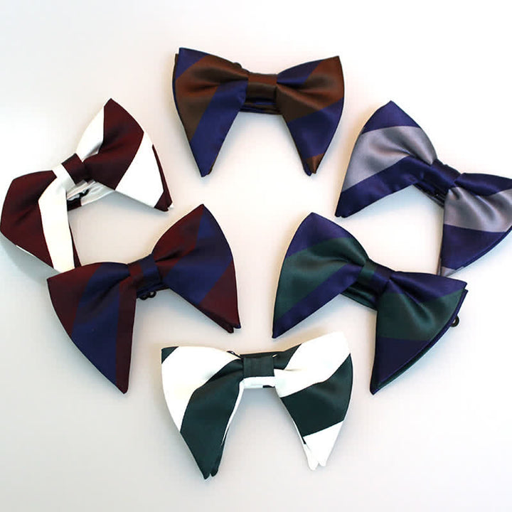 Nœud papillon surdimensionné à rayures pour homme