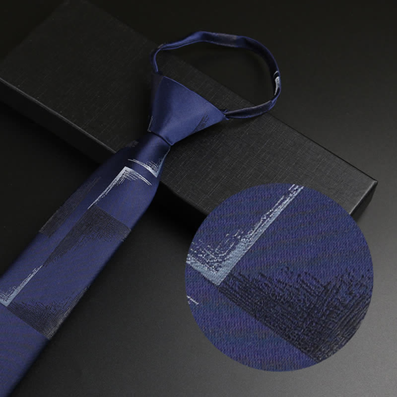 Cravate zippée bleu-gris pour homme Horizon